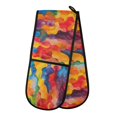 thumbnail image 1 of Dailycode Double Sided Oven Mitt with Loop Heat Resistant Kitchen Long Potholders 7" x 35" Abstract Colorful Art Crowd, 1 of 6