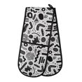 thumbnail image 1 of Dailycode Double Sided Oven Mitt with Loop Heat Resistant Kitchen Long Potholders 7" x 35" Abstract Shapes and Doodles, 1 of 6
