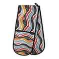 thumbnail image 1 of Dailycode Double Sided Oven Mitt with Loop Heat Resistant Kitchen Long Potholders 7" x 35" Abstract Wave, 1 of 6