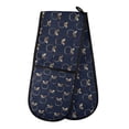 thumbnail image 1 of Dailycode Double Sided Oven Mitt with Loop Heat Resistant Kitchen Long Potholders 7" x 35" Apple Silhouette, 1 of 6