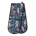 thumbnail image 1 of Dailycode Double Sided Oven Mitt with Loop Heat Resistant Kitchen Long Potholders 7" x 35" Astronaut Planet Rocket, 1 of 6