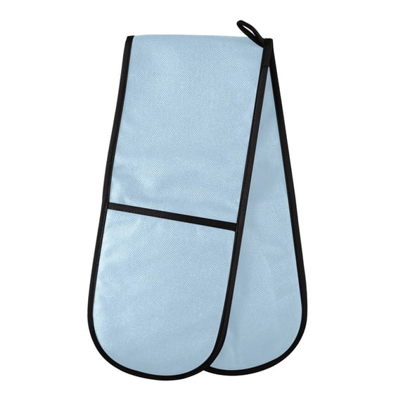Dailycode Double Sided Oven Mitt with Loop Heat Resistant Kitchen Long Potholders 7" x 35" Baby Blue