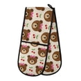 thumbnail image 1 of Dailycode Double Sided Oven Mitt with Loop Heat Resistant Kitchen Long Potholders 7" x 35" Bear Bow Cherry, 1 of 6