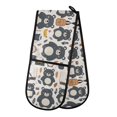 thumbnail image 1 of Dailycode Double Sided Oven Mitt with Loop Heat Resistant Kitchen Long Potholders 7" x 35" Bears Bag Notebook Clock Leaf, 1 of 6