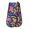 thumbnail image 1 of Dailycode Double Sided Oven Mitt with Loop Heat Resistant Kitchen Long Potholders 7" x 35" Bears and Rainbow, 1 of 6