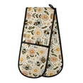 thumbnail image 1 of Dailycode Double Sided Oven Mitt with Loop Heat Resistant Kitchen Long Potholders 7" x 35" Bee Honey and Daisy, 1 of 6