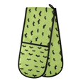 thumbnail image 1 of Dailycode Double Sided Oven Mitt with Loop Heat Resistant Kitchen Long Potholders 7" x 35" Black Bat on Green, 1 of 6