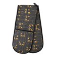 thumbnail image 1 of Dailycode Double Sided Oven Mitt with Loop Heat Resistant Kitchen Long Potholders 7" x 35" Black Cats Lines, 1 of 6