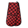 thumbnail image 1 of Dailycode Double Sided Oven Mitt with Loop Heat Resistant Kitchen Long Potholders 7" x 35" Black Red Checked, 1 of 6