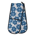 thumbnail image 1 of Dailycode Double Sided Oven Mitt with Loop Heat Resistant Kitchen Long Potholders 7" x 35" Blue Flowers with Petals, 1 of 6