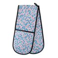 thumbnail image 1 of Dailycode Double Sided Oven Mitt with Loop Heat Resistant Kitchen Long Potholders 7" x 35" Blue and Pink Small Flowers, 1 of 6