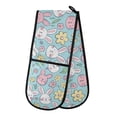 thumbnail image 1 of Dailycode Double Sided Oven Mitt with Loop Heat Resistant Kitchen Long Potholders 7" x 35" Bunny Rabbit and Daisy Flower, 1 of 6