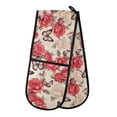 thumbnail image 1 of Dailycode Double Sided Oven Mitt with Loop Heat Resistant Kitchen Long Potholders 7" x 35" Butterflies and Red White Rose, 1 of 6