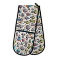 thumbnail image 1 of Dailycode Double Sided Oven Mitt with Loop Heat Resistant Kitchen Long Potholders 7" x 35" Cartoon Alient and Rocket, 1 of 6