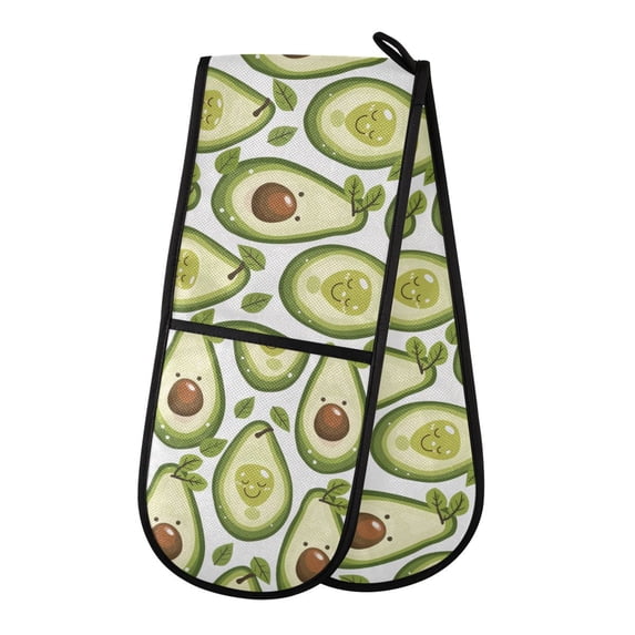 Dailycode Double Sided Oven Mitt with Loop Heat Resistant Kitchen Long Potholders 7" x 35" Cartoon Avocado