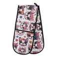 thumbnail image 1 of Dailycode Double Sided Oven Mitt with Loop Heat Resistant Kitchen Long Potholders 7" x 35" Cartoon Bulldog and Flower, 1 of 6