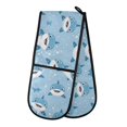 thumbnail image 1 of Dailycode Double Sided Oven Mitt with Loop Heat Resistant Kitchen Long Potholders 7" x 35" Cartoon Cute Shark, 1 of 6