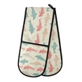 thumbnail image 1 of Dailycode Double Sided Oven Mitt with Loop Heat Resistant Kitchen Long Potholders 7" x 35" Cartoon Dolphins, 1 of 6
