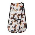 thumbnail image 1 of Dailycode Double Sided Oven Mitt with Loop Heat Resistant Kitchen Long Potholders 7" x 35" Cartoon Happy Dachshund, 1 of 6