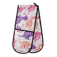 thumbnail image 1 of Dailycode Double Sided Oven Mitt with Loop Heat Resistant Kitchen Long Potholders 7" x 35" Cartoon Pastel Dinosaurs, 1 of 6