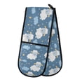thumbnail image 1 of Dailycode Double Sided Oven Mitt with Loop Heat Resistant Kitchen Long Potholders 7" x 35" Cartoon Sheep Stars Clouds, 1 of 6
