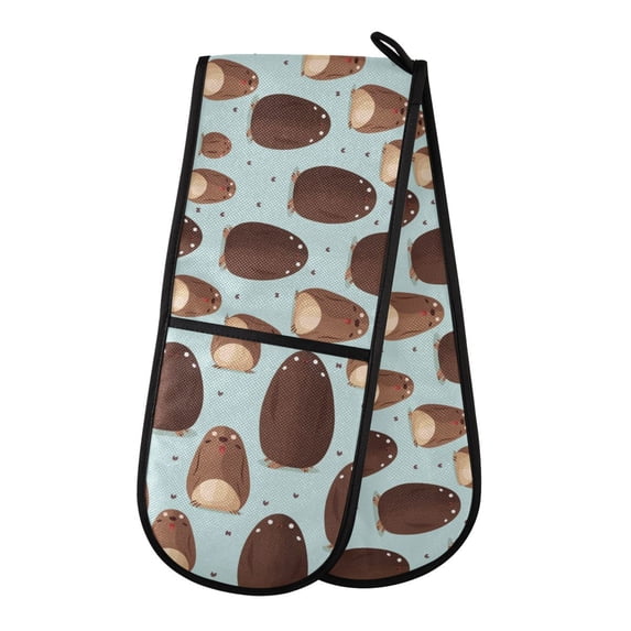 Dailycode Double Sided Oven Mitt with Loop Heat Resistant Kitchen Long Potholders 7" x 35" Cartoon Thin Hamster