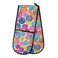 thumbnail image 1 of Dailycode Double Sided Oven Mitt with Loop Heat Resistant Kitchen Long Potholders 7" x 35" Circle Graffiti, 1 of 6