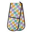 thumbnail image 1 of Dailycode Double Sided Oven Mitt with Loop Heat Resistant Kitchen Long Potholders 7" x 35" Colorful Checkered Squares, 1 of 6