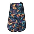 thumbnail image 1 of Dailycode Double Sided Oven Mitt with Loop Heat Resistant Kitchen Long Potholders 7" x 35" Colorful Shimmering Butterflies, 1 of 6