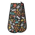 thumbnail image 1 of Dailycode Double Sided Oven Mitt with Loop Heat Resistant Kitchen Long Potholders 7" x 35" Cups Star Glasses, 1 of 6