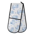thumbnail image 1 of Dailycode Double Sided Oven Mitt with Loop Heat Resistant Kitchen Long Potholders 7" x 35" Cute Blue Cat, 1 of 6