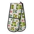 thumbnail image 1 of Dailycode Double Sided Oven Mitt with Loop Heat Resistant Kitchen Long Potholders 7" x 35" Cute Frogs and Heart, 1 of 6