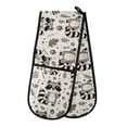 thumbnail image 1 of Dailycode Double Sided Oven Mitt with Loop Heat Resistant Kitchen Long Potholders 7" x 35" Cute Raccoon Leaf, 1 of 6