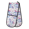 thumbnail image 1 of Dailycode Double Sided Oven Mitt with Loop Heat Resistant Kitchen Long Potholders 7" x 35" Cute Watercolor Unicorn, 1 of 6