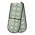 thumbnail image 1 of Dailycode Double Sided Oven Mitt with Loop Heat Resistant Kitchen Long Potholders 7" x 35" Daisy Flowers on Striped, 1 of 6