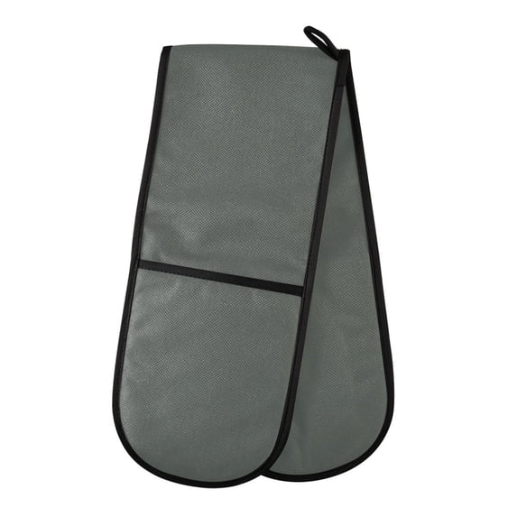 Dailycode Double Sided Oven Mitt with Loop Heat Resistant Kitchen Long Potholders 7" x 35" Dark Green