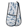 thumbnail image 1 of Dailycode Double Sided Oven Mitt with Loop Heat Resistant Kitchen Long Potholders 7" x 35" Dolphin Swimming, 1 of 6