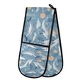 thumbnail image 1 of Dailycode Double Sided Oven Mitt with Loop Heat Resistant Kitchen Long Potholders 7" x 35" Dolphins Cloud Leaf, 1 of 6