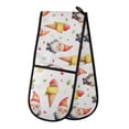 thumbnail image 1 of Dailycode Double Sided Oven Mitt with Loop Heat Resistant Kitchen Long Potholders 7" x 35" Dwarf and Ice Cream, 1 of 6