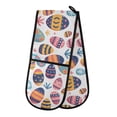 thumbnail image 1 of Dailycode Double Sided Oven Mitt with Loop Heat Resistant Kitchen Long Potholders 7" x 35" Easter Egg and Grass, 1 of 6