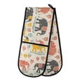 thumbnail image 1 of Dailycode Double Sided Oven Mitt with Loop Heat Resistant Kitchen Long Potholders 7" x 35" Elephants Family Playing, 1 of 6