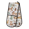 thumbnail image 1 of Dailycode Double Sided Oven Mitt with Loop Heat Resistant Kitchen Long Potholders 7" x 35" Fox Rabbit Deer Leaf Trees, 1 of 6
