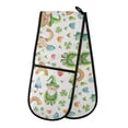 thumbnail image 1 of Dailycode Double Sided Oven Mitt with Loop Heat Resistant Kitchen Long Potholders 7" x 35" Gnomes Shamrock Tree Rainbow, 1 of 6
