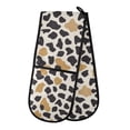 thumbnail image 1 of Dailycode Double Sided Oven Mitt with Loop Heat Resistant Kitchen Long Potholders 7" x 35" Gold and Black Cow Print, 1 of 6