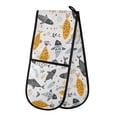 thumbnail image 1 of Dailycode Double Sided Oven Mitt with Loop Heat Resistant Kitchen Long Potholders 7" x 35" Hand Drawn Doodle Fish, 1 of 6