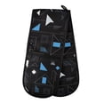 thumbnail image 1 of Dailycode Double Sided Oven Mitt with Loop Heat Resistant Kitchen Long Potholders 7" x 35" Irregular Triangle Lines, 1 of 6