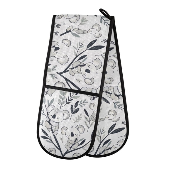 Dailycode Double Sided Oven Mitt with Loop Heat Resistant Kitchen Long Potholders 7" x 35" Koala on Branch