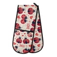 thumbnail image 1 of Dailycode Double Sided Oven Mitt with Loop Heat Resistant Kitchen Long Potholders 7" x 35" Ladybugs Heart Love, 1 of 6
