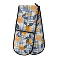 thumbnail image 1 of Dailycode Double Sided Oven Mitt with Loop Heat Resistant Kitchen Long Potholders 7" x 35" Lemons and Orange on Gingham Check, 1 of 6