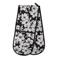 thumbnail image 1 of Dailycode Double Sided Oven Mitt with Loop Heat Resistant Kitchen Long Potholders 7" x 35" Magnolia Floral Flowers and Leaf, 1 of 6